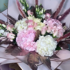 Pink and White with Pampas